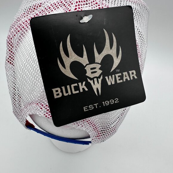 Buck Wear Freedom Since 1776 Patch Mesh Snapback Structured Cap OSFM, Blue/White - Picture 8 of 12